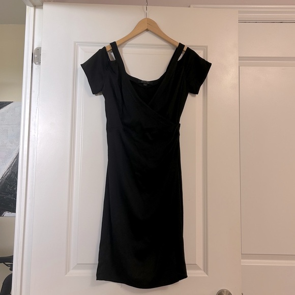 All Saints Cadia Cold Shoulder Little Black Dress, size 4 - Picture 6 of 9